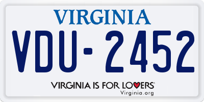 VA license plate VDU2452