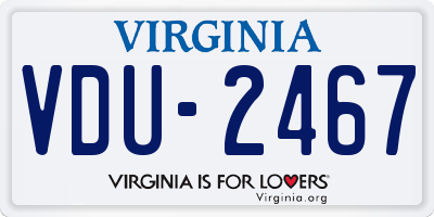 VA license plate VDU2467