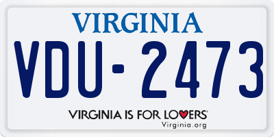 VA license plate VDU2473