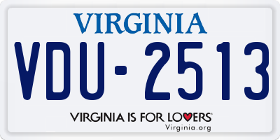 VA license plate VDU2513