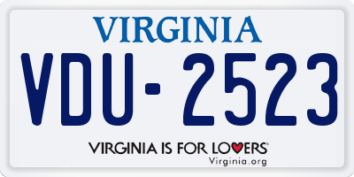 VA license plate VDU2523