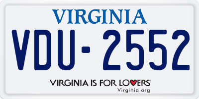 VA license plate VDU2552