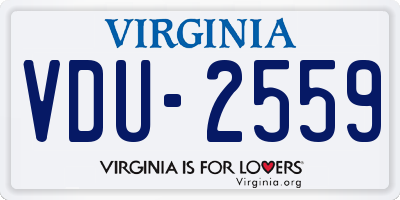 VA license plate VDU2559