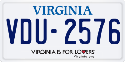 VA license plate VDU2576