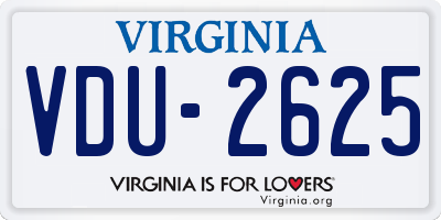 VA license plate VDU2625
