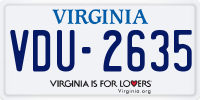 VA license plate VDU2635