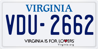 VA license plate VDU2662