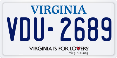 VA license plate VDU2689