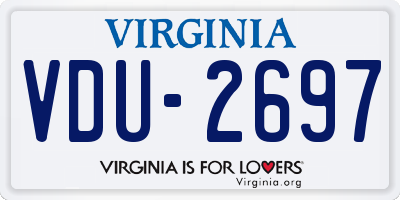 VA license plate VDU2697