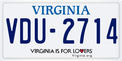 VA license plate VDU2714