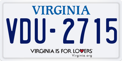 VA license plate VDU2715