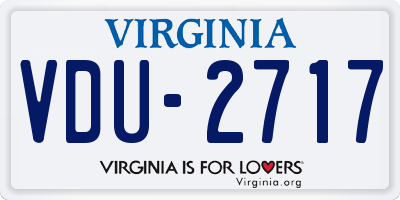 VA license plate VDU2717