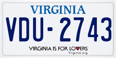 VA license plate VDU2743