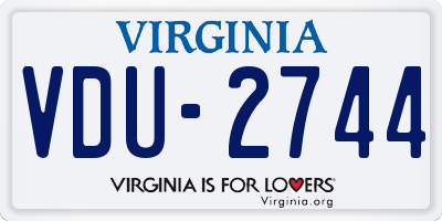 VA license plate VDU2744