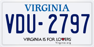 VA license plate VDU2797