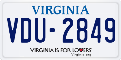 VA license plate VDU2849