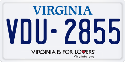 VA license plate VDU2855
