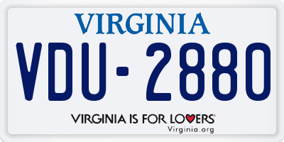 VA license plate VDU2880