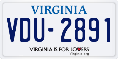 VA license plate VDU2891
