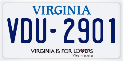 VA license plate VDU2901