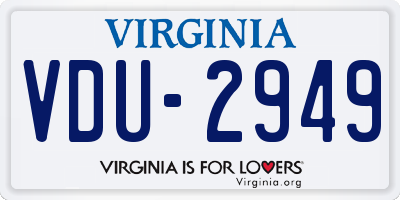 VA license plate VDU2949