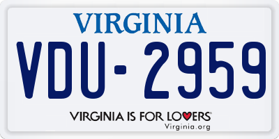 VA license plate VDU2959