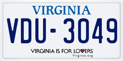 VA license plate VDU3049