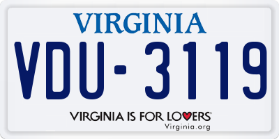 VA license plate VDU3119