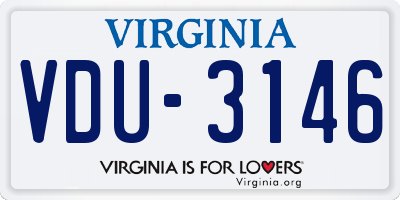 VA license plate VDU3146