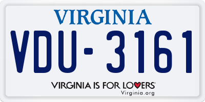 VA license plate VDU3161