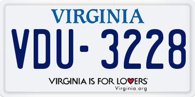 VA license plate VDU3228