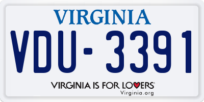 VA license plate VDU3391