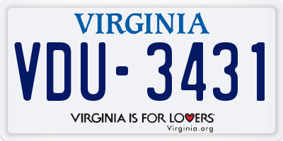 VA license plate VDU3431