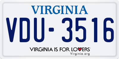 VA license plate VDU3516