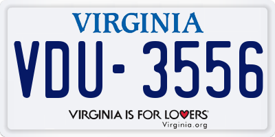 VA license plate VDU3556
