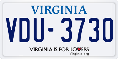 VA license plate VDU3730
