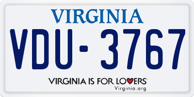 VA license plate VDU3767