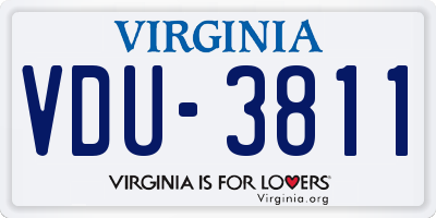 VA license plate VDU3811