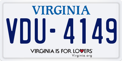 VA license plate VDU4149