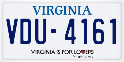 VA license plate VDU4161