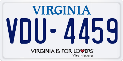 VA license plate VDU4459