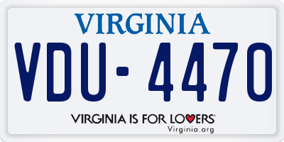 VA license plate VDU4470