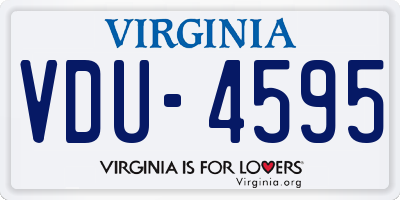 VA license plate VDU4595