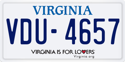 VA license plate VDU4657