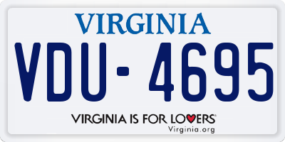 VA license plate VDU4695