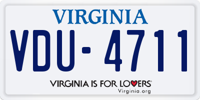 VA license plate VDU4711