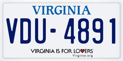 VA license plate VDU4891