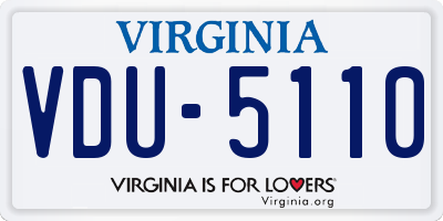 VA license plate VDU5110