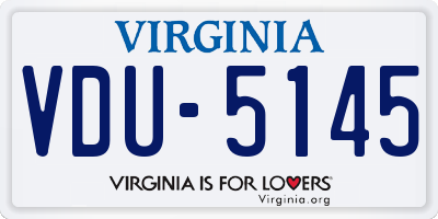 VA license plate VDU5145