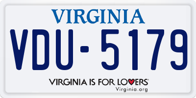 VA license plate VDU5179